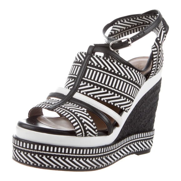 Authentic beautiful Hermes wedge sandals. Very unique and comfy! *pre-owned - Picture 1 of 9